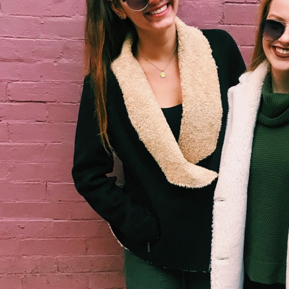 Black Bernardo jacket with fur